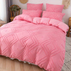 Grid Tufted Soft Bedding Duvet Cover Set - Euroselle