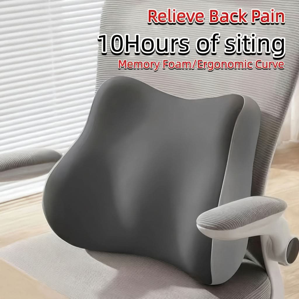 Memory Foam Lower Back Cushion — Ergonomic Posture Support Pad