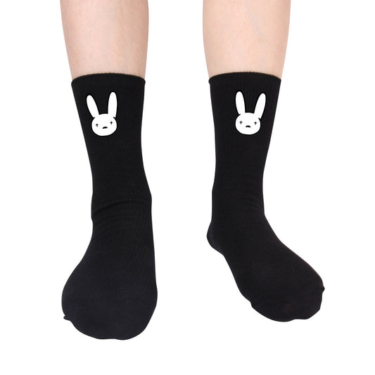 Chaussettes Longues Femme & Homme – Motif Bad Rabbit Coton