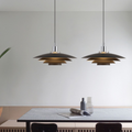 Hängeleuchte mit abgestuftem Metallschirm, 15 in, schwarz, für Kücheninsel und Esszimmer, über dem Tisch, nordisch-modern-minimalistische Deckenleuchte, verstellbar