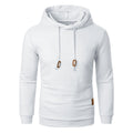 Camisola com capuz de malha de textura axadrezada e corte justo para homem, com capuz com cordão