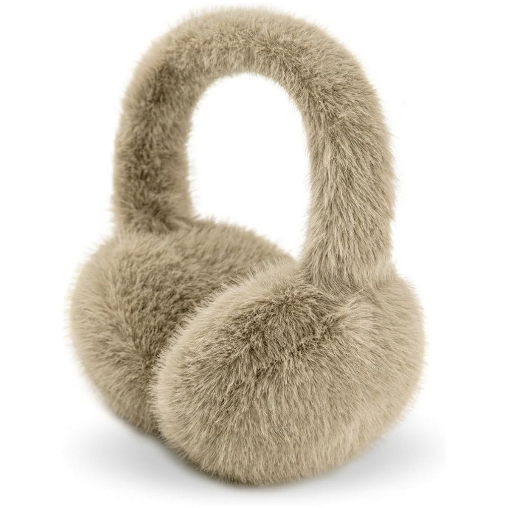 Foldable Winter Earmuffs — Plush Synthetic Fur, Adjustable Fit