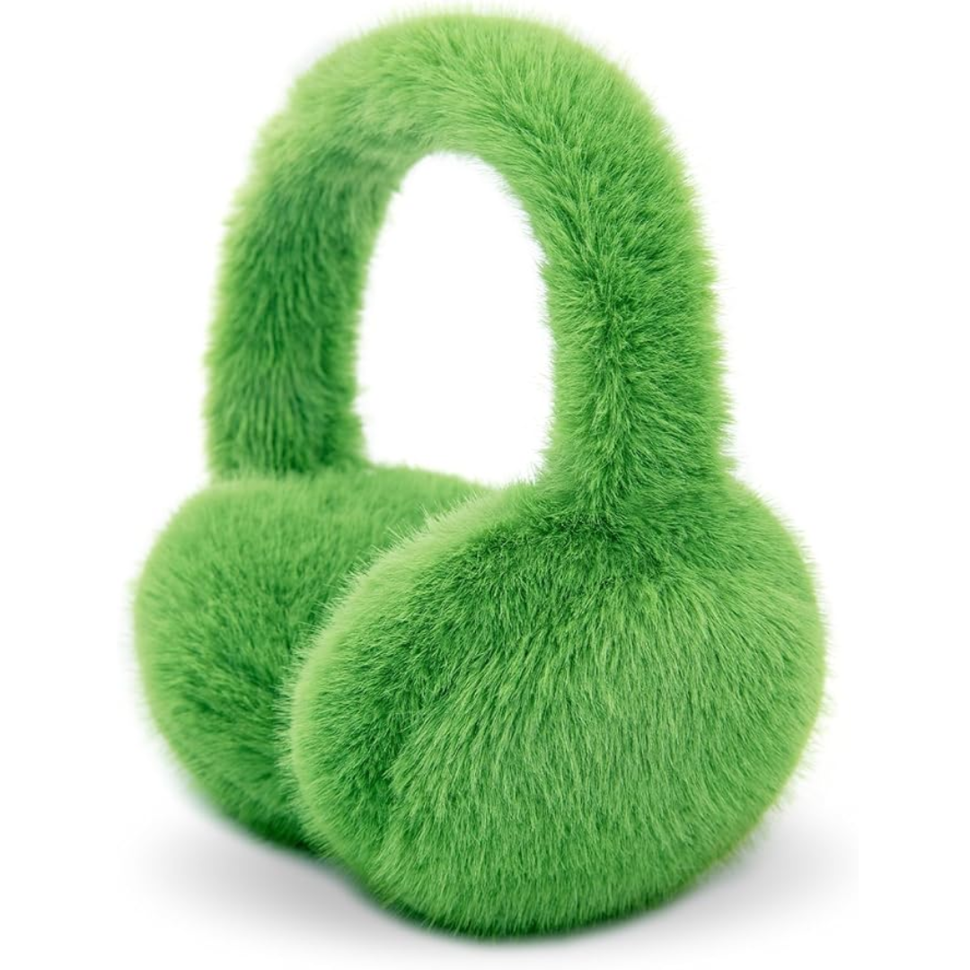 Foldable Winter Earmuffs — Plush Synthetic Fur, Adjustable Fit