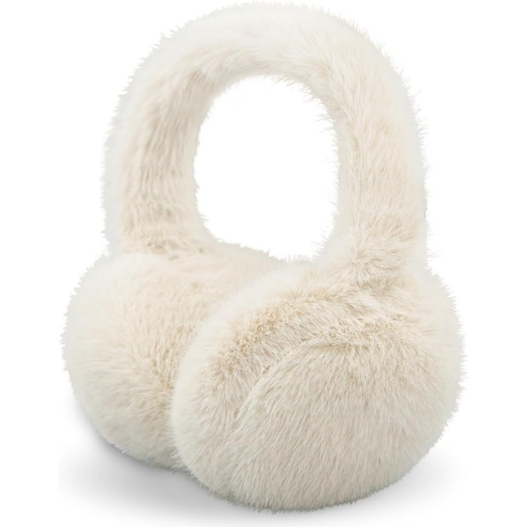 Foldable Winter Earmuffs — Plush Synthetic Fur, Adjustable Fit