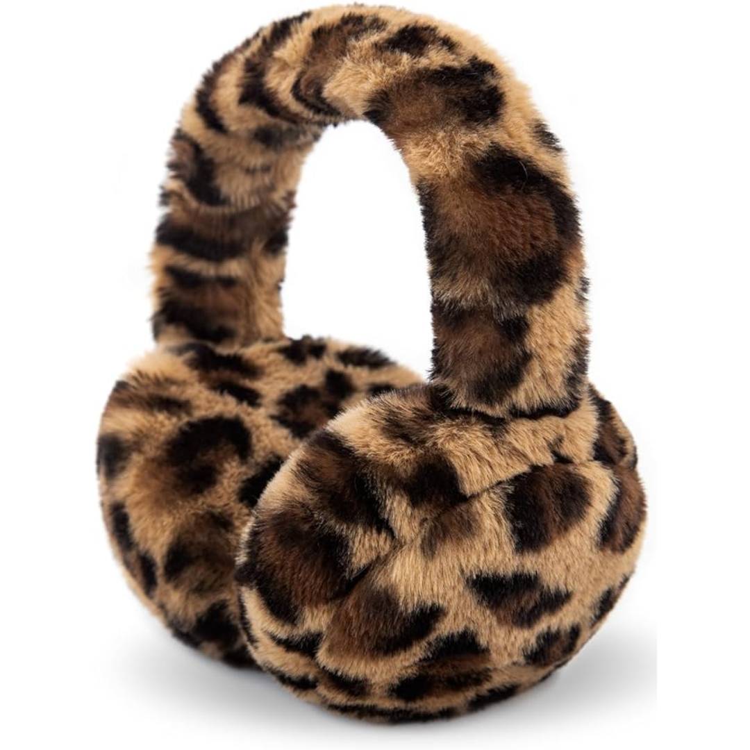 Foldable Winter Earmuffs — Plush Synthetic Fur, Adjustable Fit