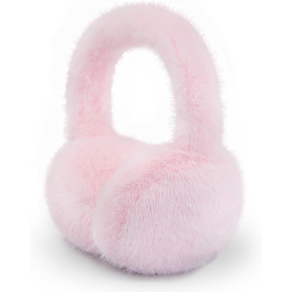 Foldable Winter Earmuffs — Plush Synthetic Fur, Adjustable Fit