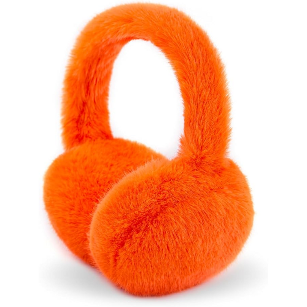 Foldable Winter Earmuffs — Plush Synthetic Fur, Adjustable Fit