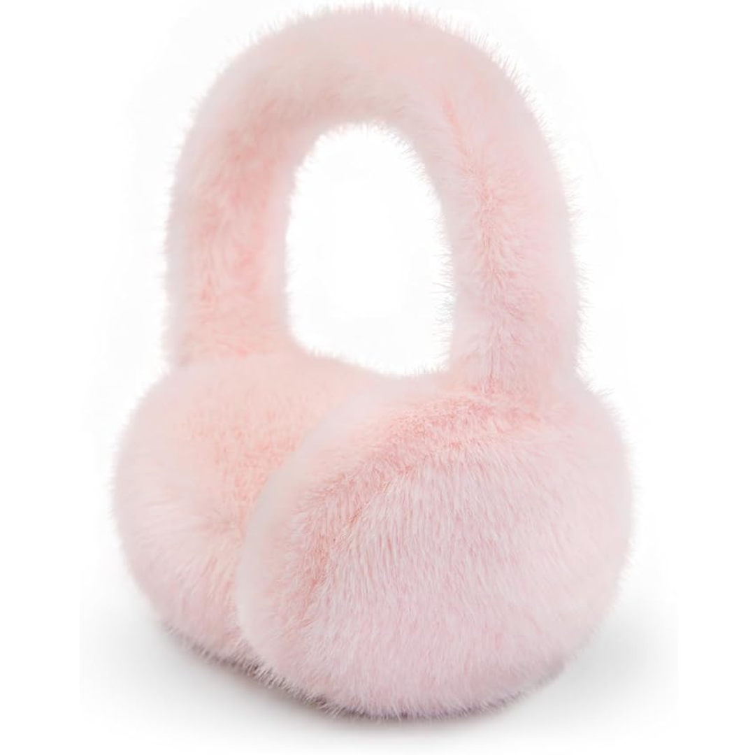 Foldable Winter Earmuffs — Plush Synthetic Fur, Adjustable Fit