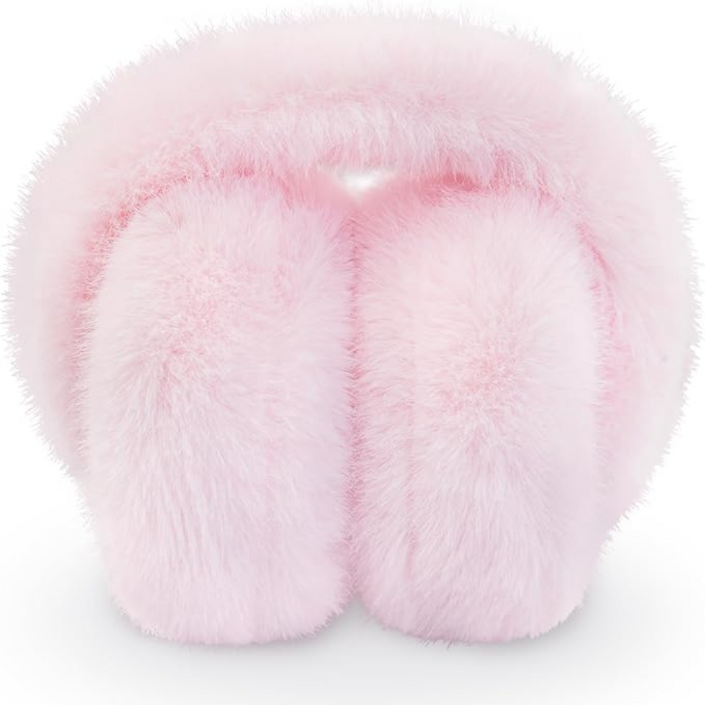 Foldable Winter Earmuffs — Plush Synthetic Fur, Adjustable Fit