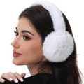 Foldable Winter Earmuffs — Plush Synthetic Fur, Adjustable Fit