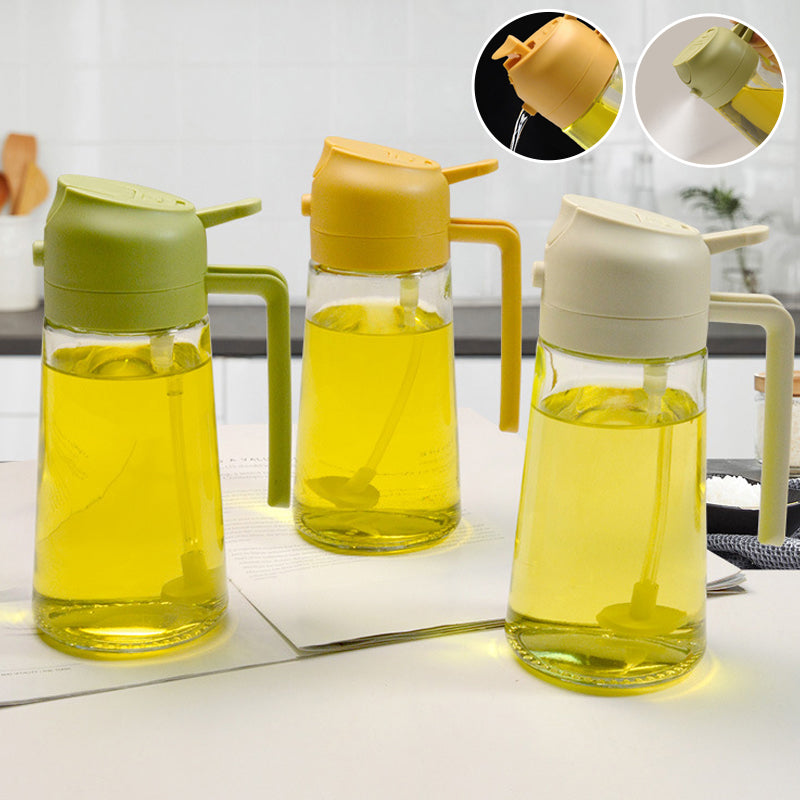 Skleněný rozprašovač oleje a nalévací láhev 16 oz — dvojí funkce, široké hrdlo
