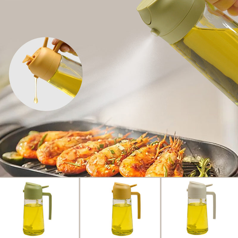 Skleněný rozprašovač oleje a nalévací láhev 16 oz — dvojí funkce, široké hrdlo