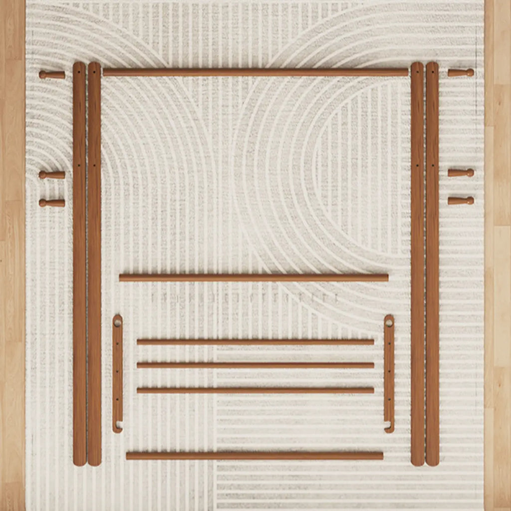Perchero de madera de 59 in — plegable en forma de A, con ganchos y estante