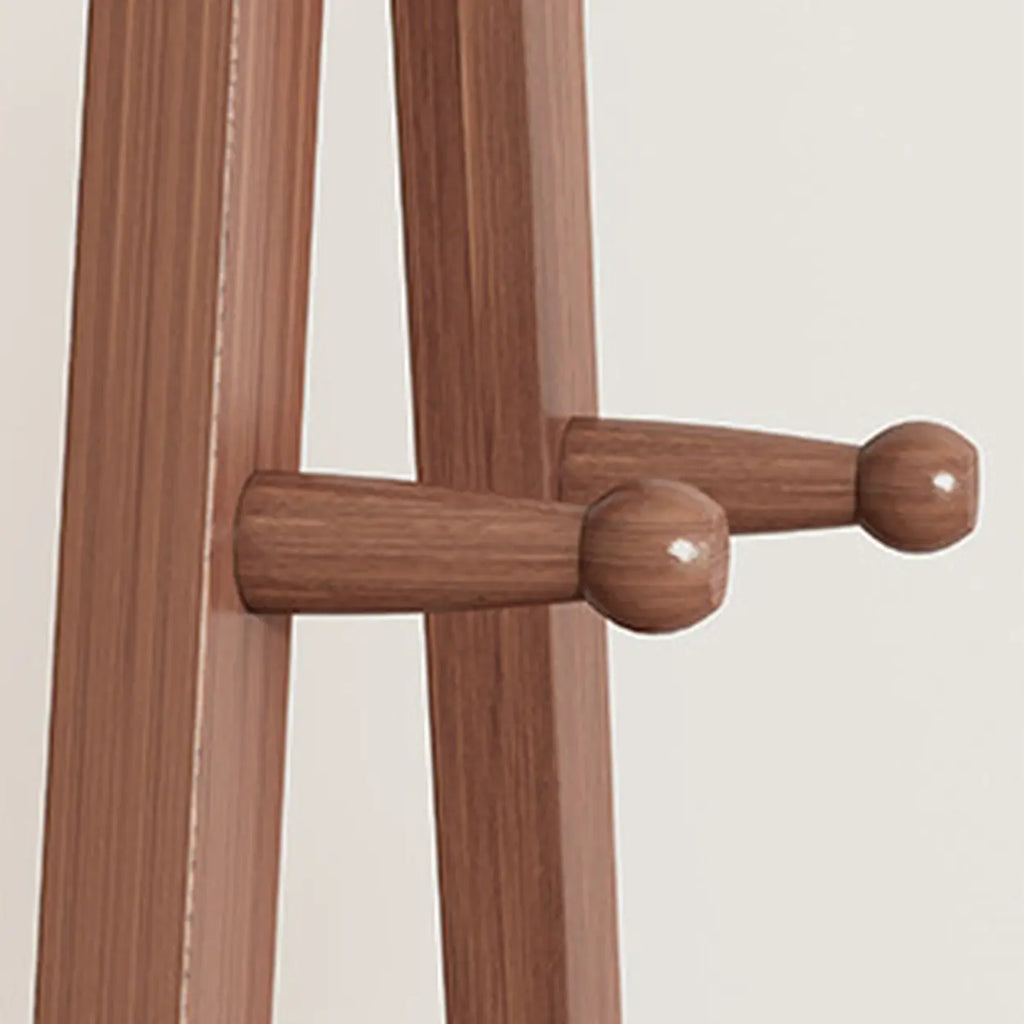 Perchero de madera de 59 in — plegable en forma de A, con ganchos y estante