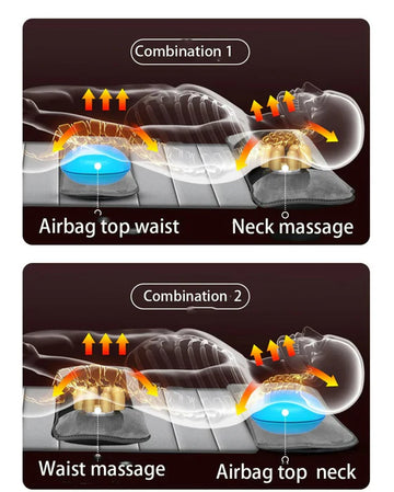 Elektrisk massagepude — kulfiberopvarmning, vibration med 9 niveauer