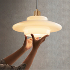 Mid Century White Glass Pendant Light For Modern Interiors