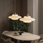 Mid Century White Glass Pendant Light For Modern Interiors