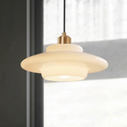 Mid Century White Glass Pendant Light For Modern Interiors
