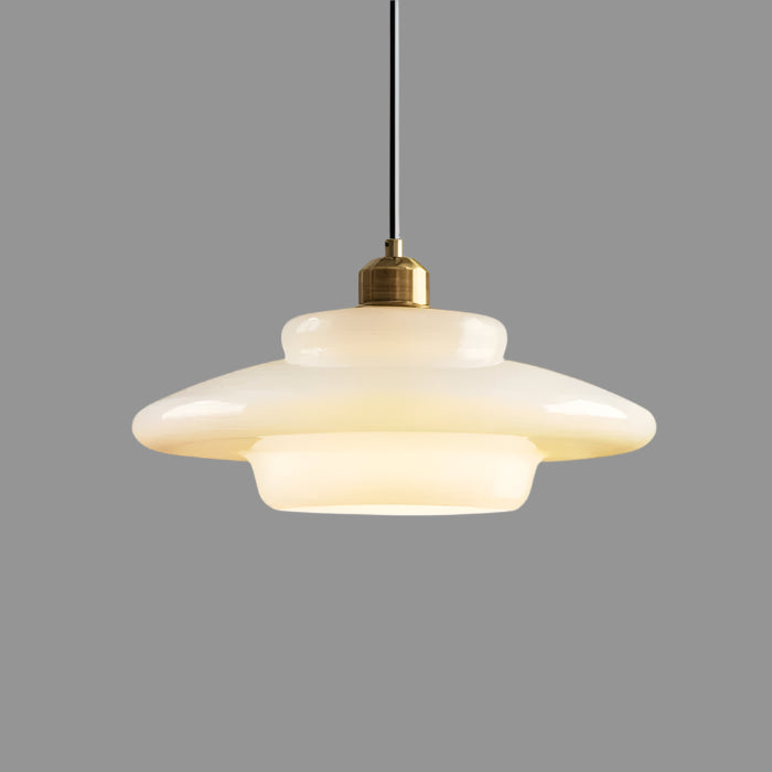 Mid Century White Glass Pendant Light For Modern Interiors