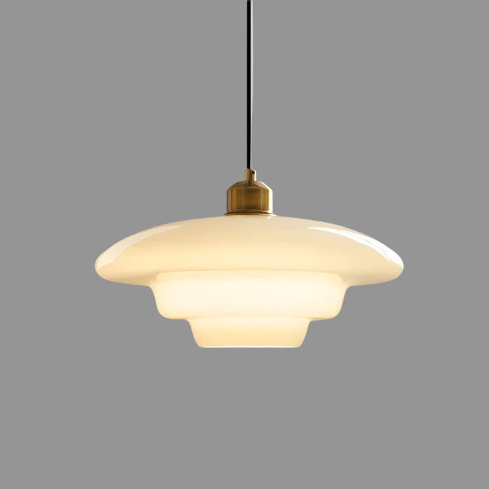 Mid Century White Glass Pendant Light For Modern Interiors