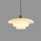 Mid Century White Glass Pendant Light For Modern Interiors
