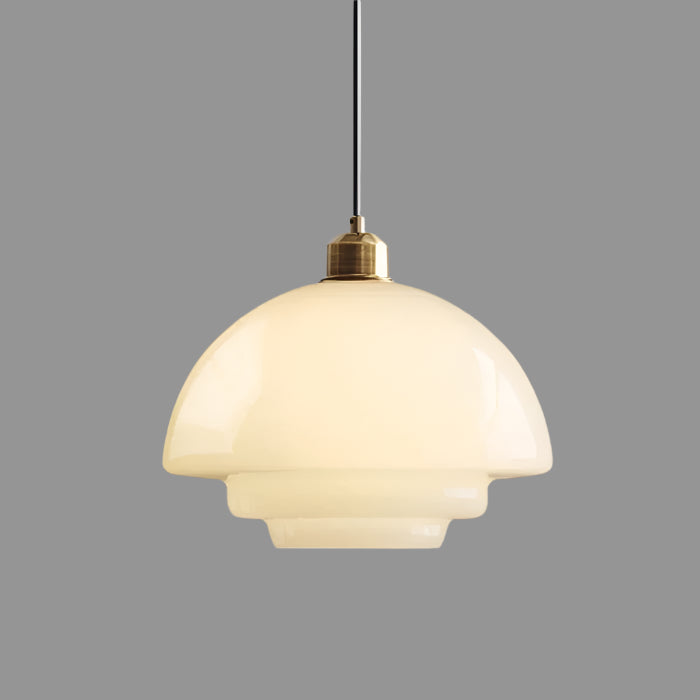 Mid Century White Glass Pendant Light For Modern Interiors