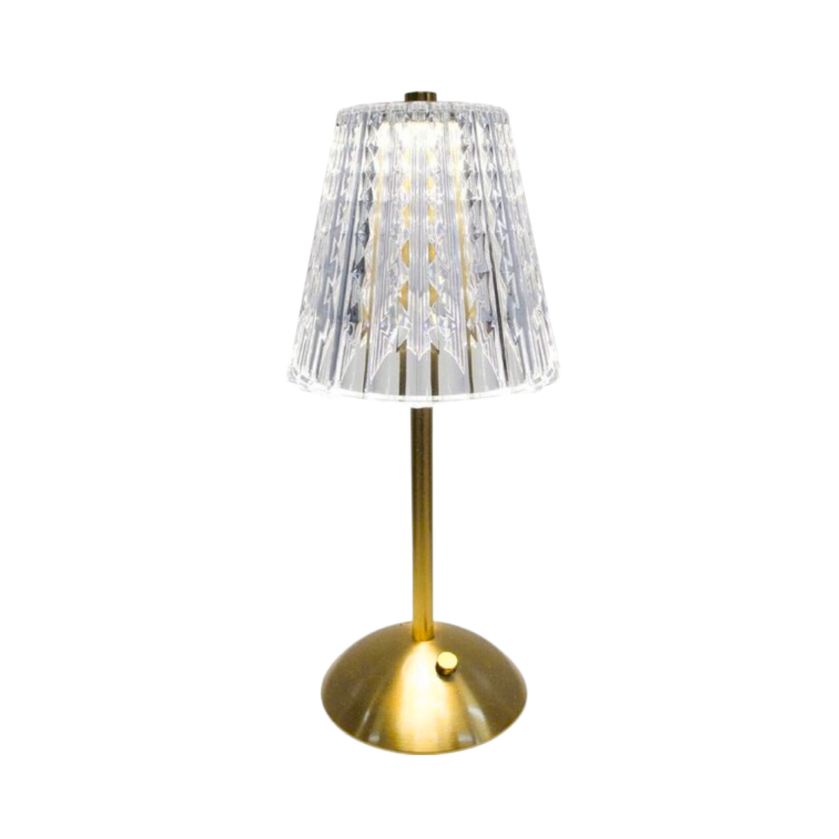 Aranyszínű kristályhatású LED-es asztali lámpa – Érintésvezérlés, USB-ről tölthető, vezeték nélküli