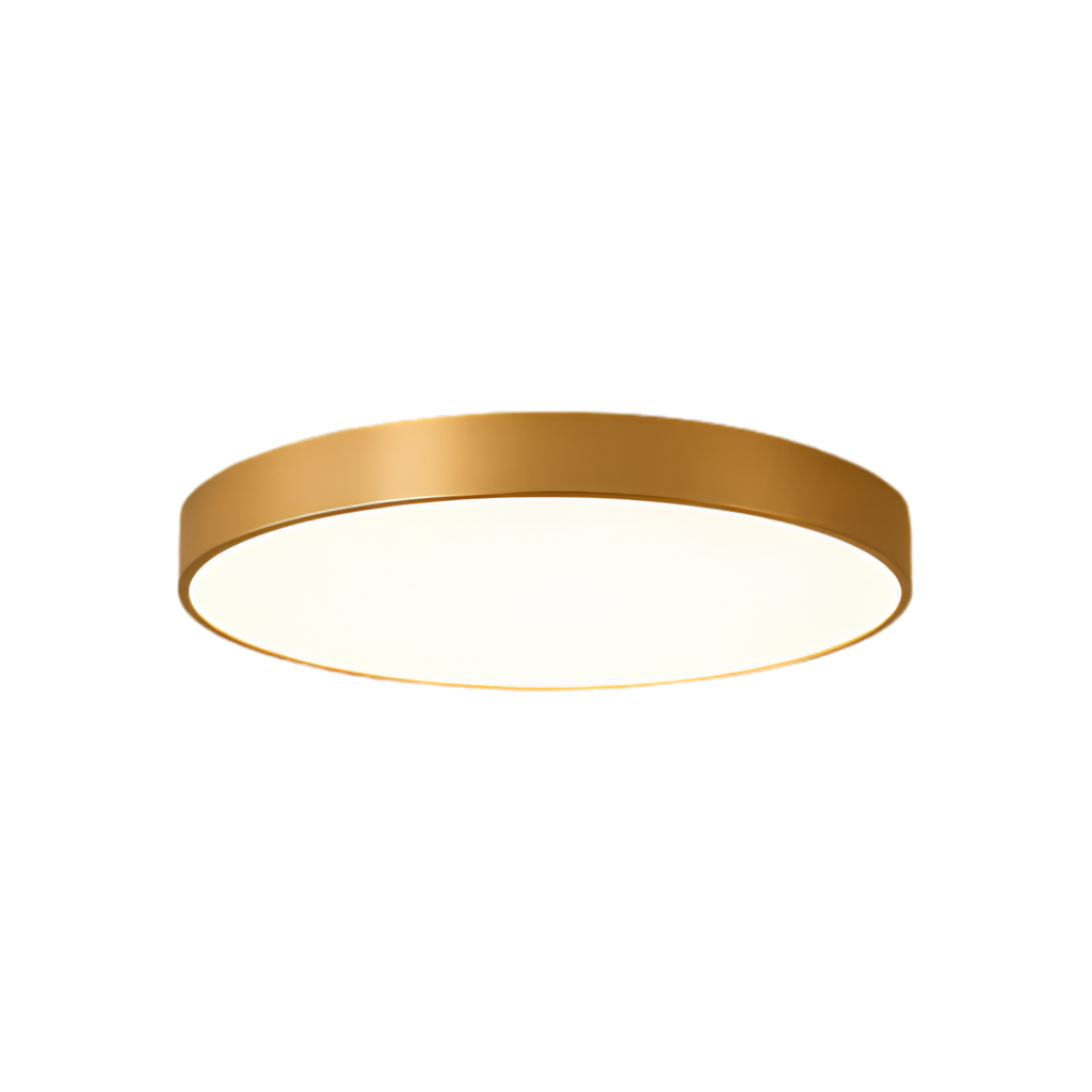 Gold Round LED Flush Mount Ceiling Light — 5cm Slim Profile