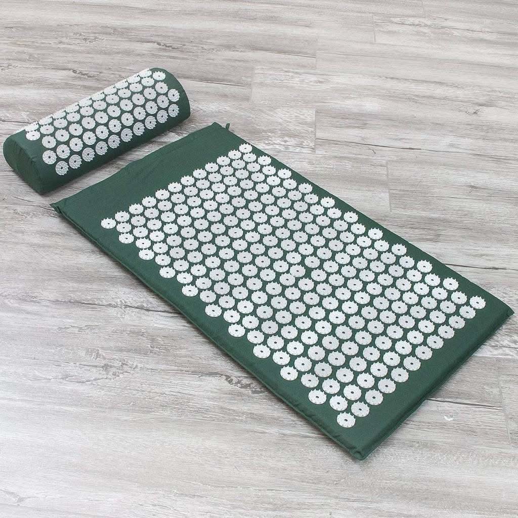 CalmFlex akupressur-yogamatta och kuddeset – tryckpunkter