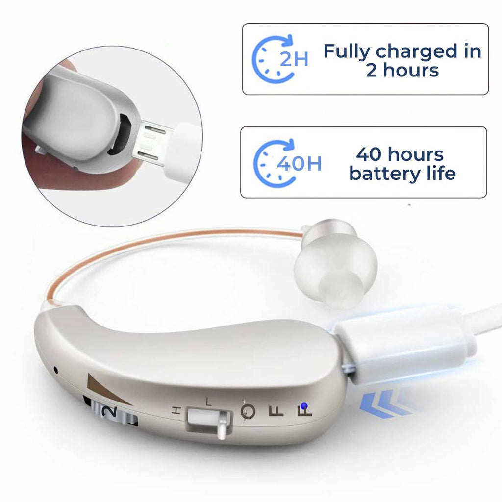 מכשיר שמיעה דיגיטלי נטען HearingPlus | להגברת קול ברור - נוח - מותאם לשימוש יומיומי Euroselle | Euroselle