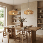 Elmora Natural Wood Pendant Light With Nordic Kitchen Design