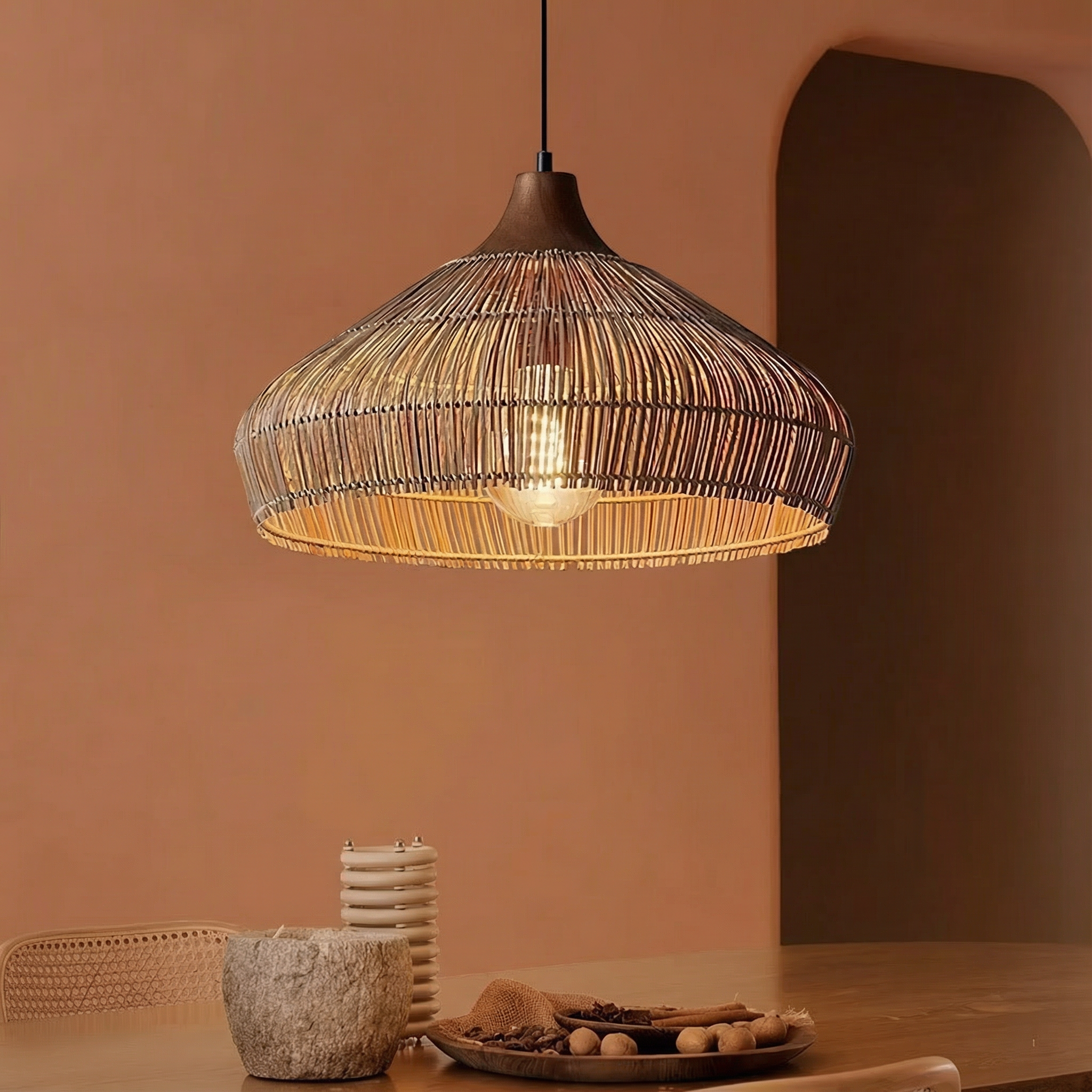 AeroWeave Rattan Pendant Lamp For Kitchen Ceiling Fixture