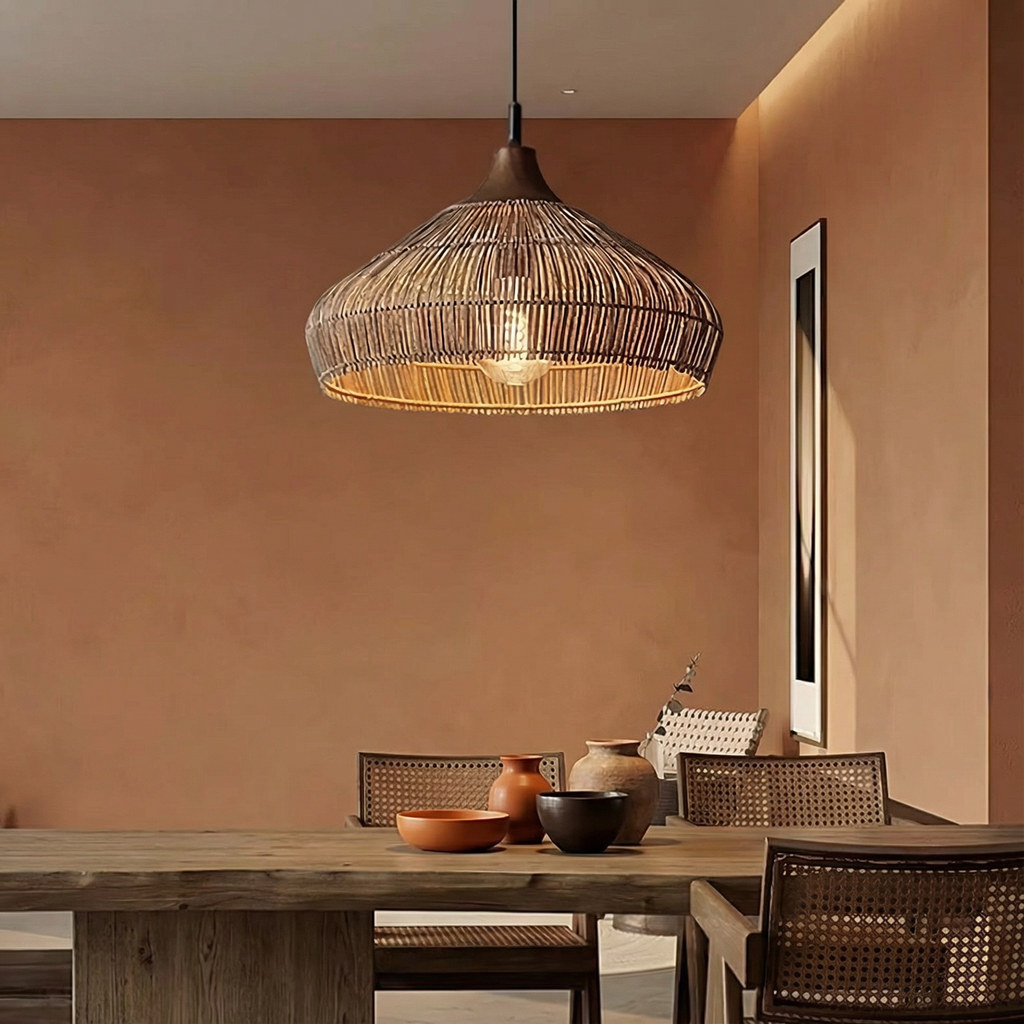 AeroWeave Rattan Pendant Lamp For Kitchen Ceiling Fixture