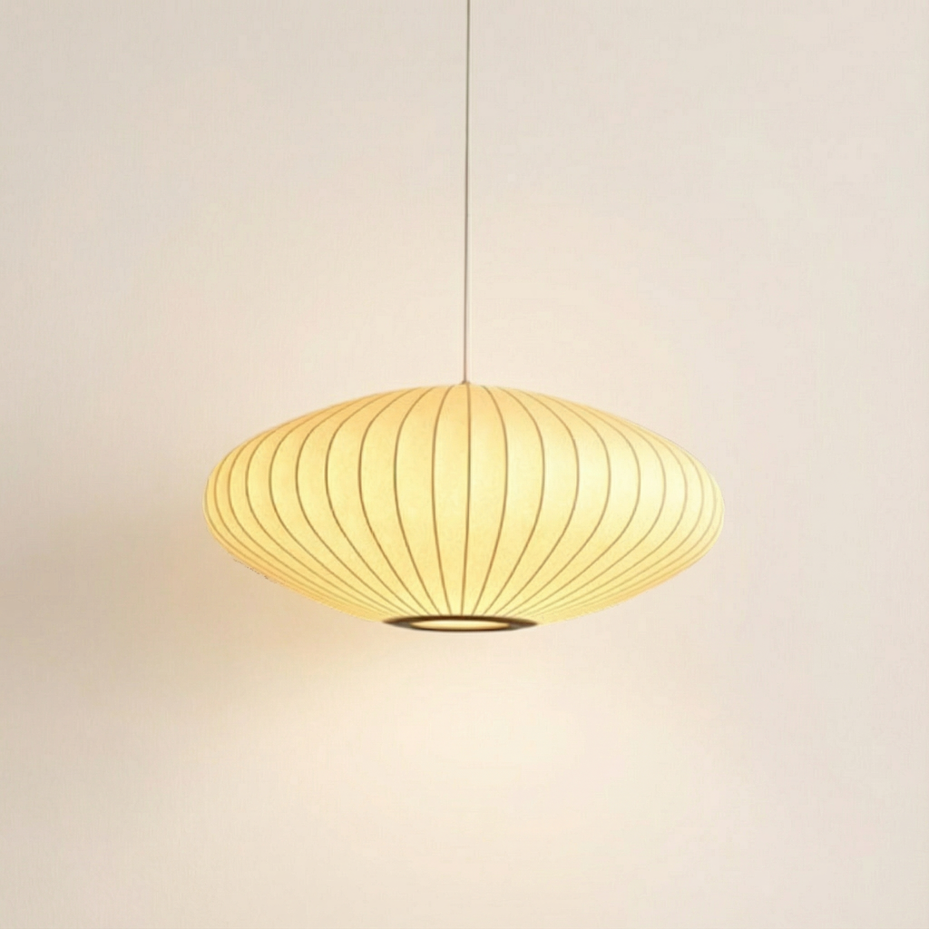 Luma Silk Contemporary Pendant Light With Silk Shade