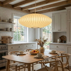 Luma Silk Contemporary Pendant Light With Silk Shade