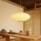Luma Silk Contemporary Pendant Light With Silk Shade