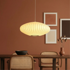 Luma Silk Contemporary Pendant Light With Silk Shade