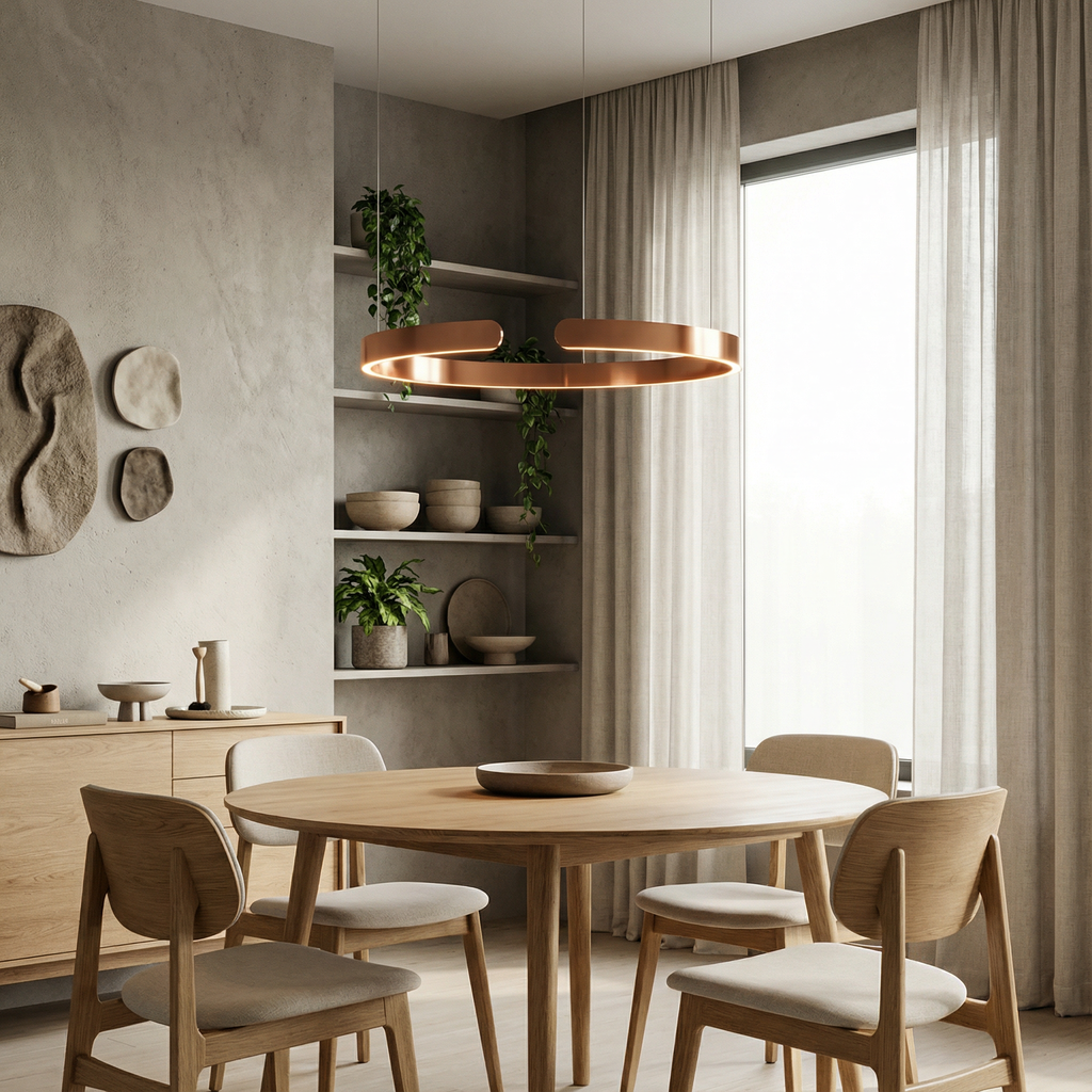 Luma Minimalist LED Pendant Light Circle For Modern Living Rooms