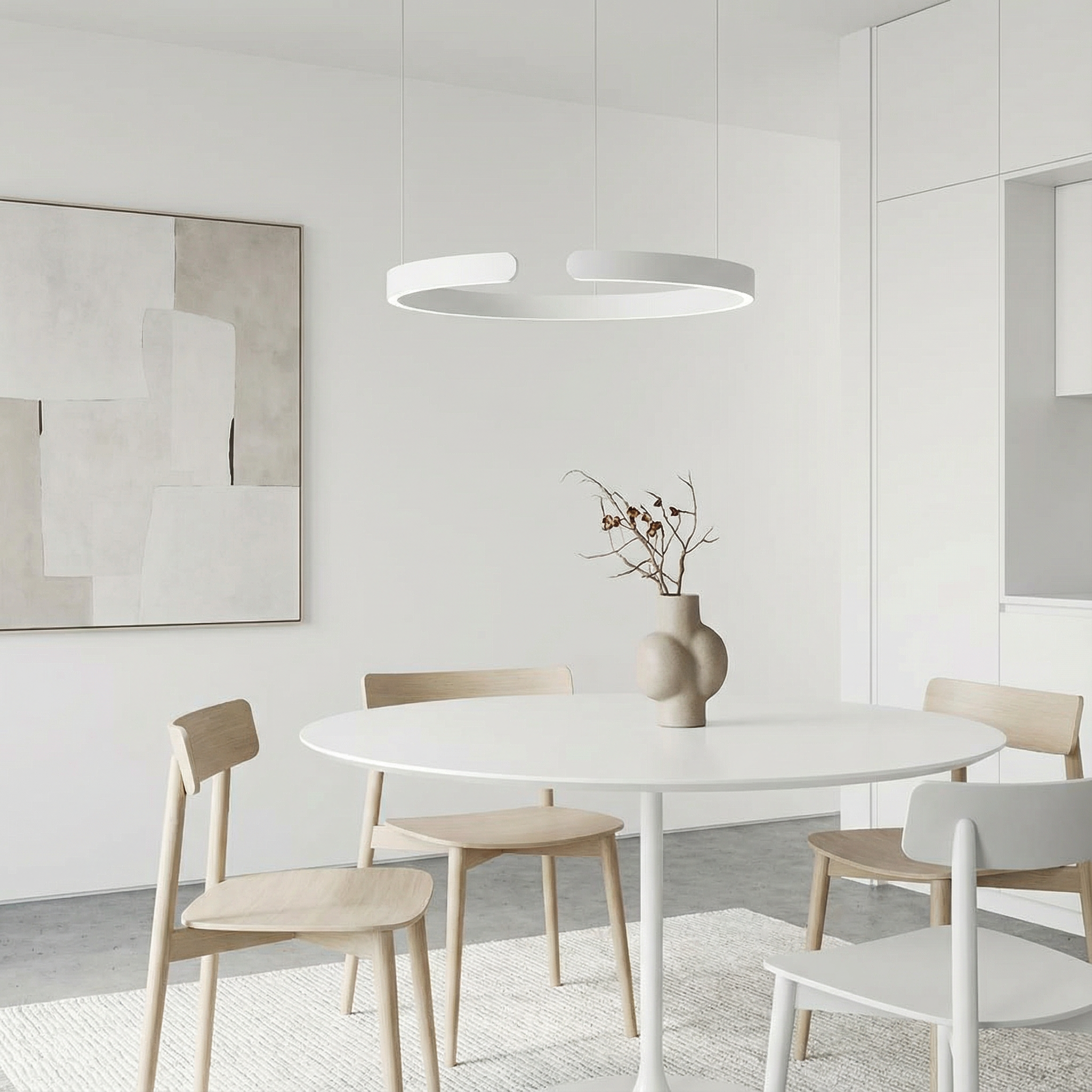 Luma Minimalist LED Pendant Light Circle For Modern Living Rooms