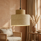 LumaStone Natural Stone Pendant Light With Adjustable Height