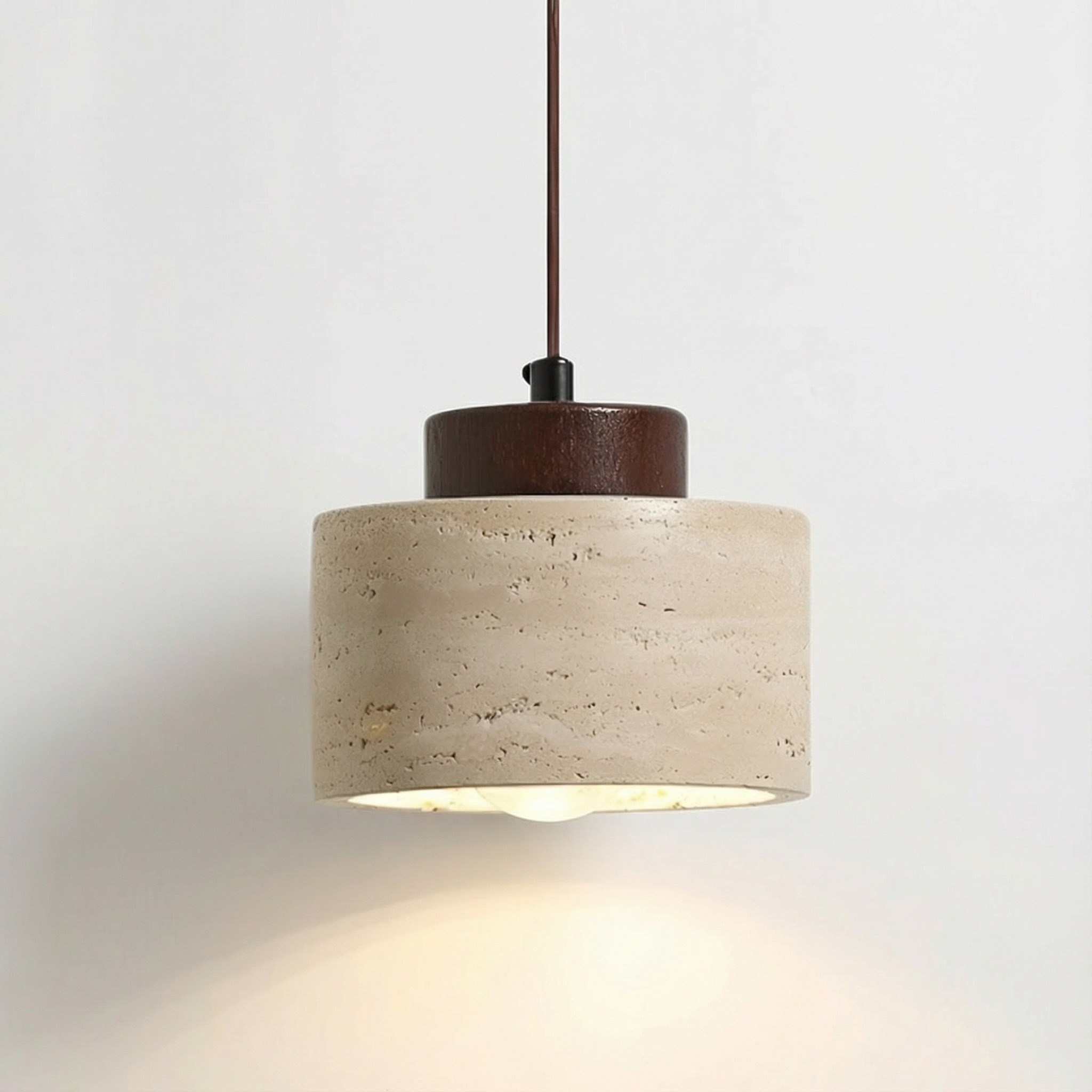LumaStone Natural Stone Pendant Light With Adjustable Height
