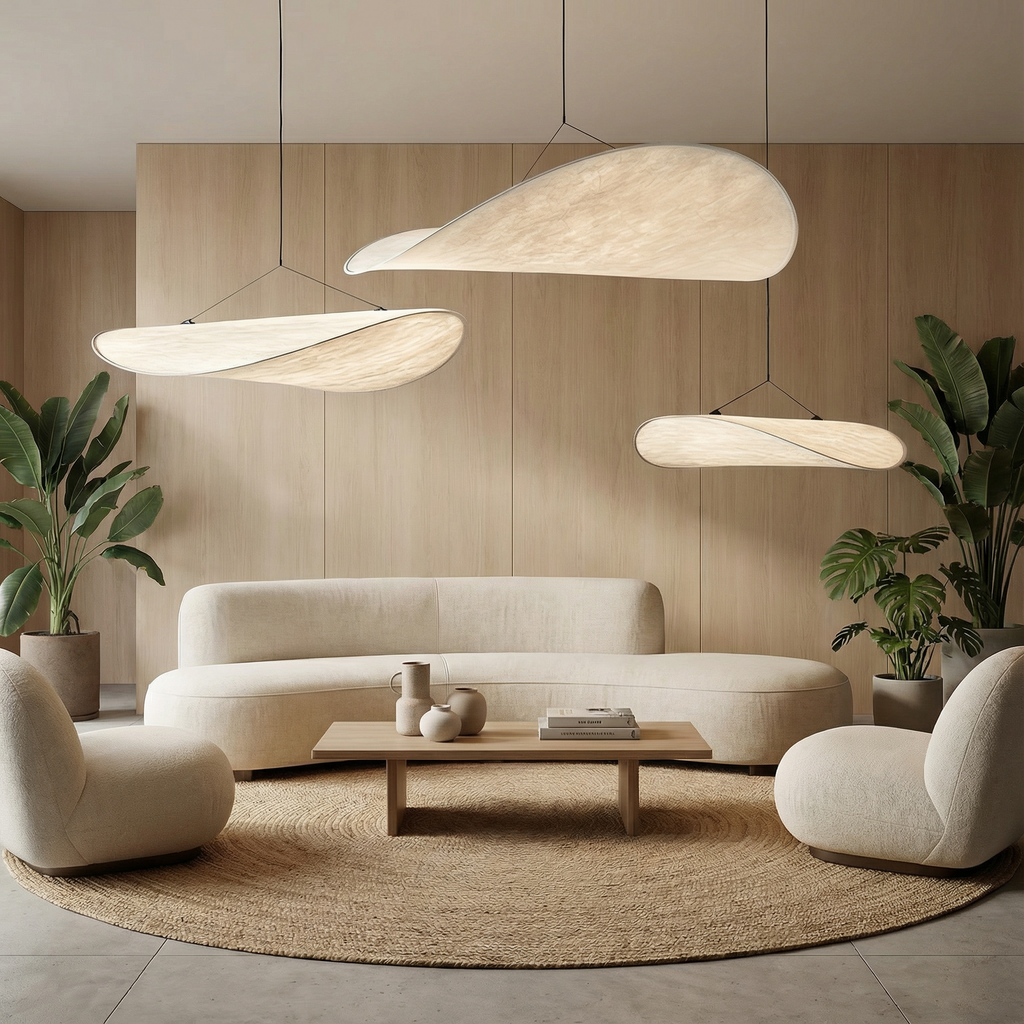 LumaSilk Japandi Style Pendant Light In Elegant Minimalist Design