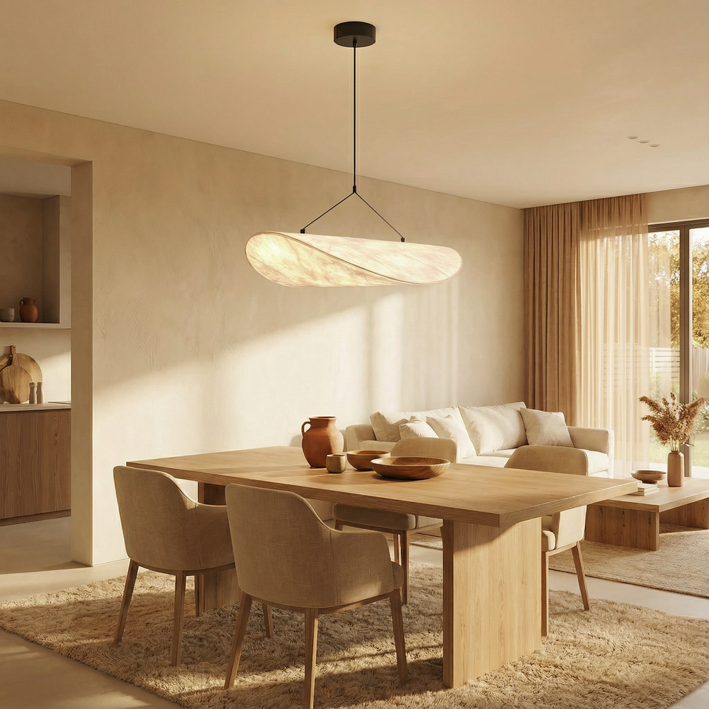 LumaSilk Japandi Style Pendant Light In Elegant Minimalist Design