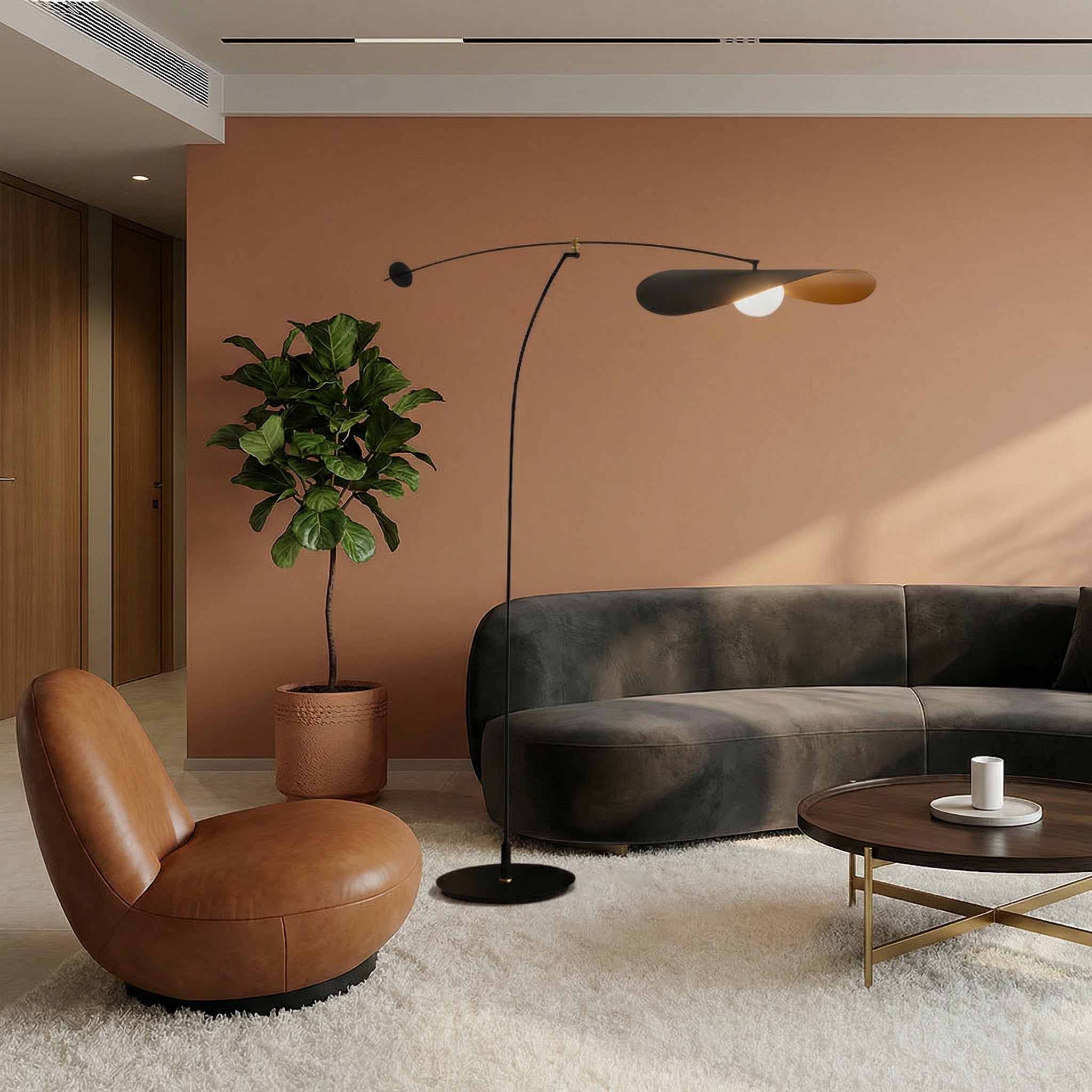 Luma Line Bamboo Floor Lamp With Soft LED Glow Illumination