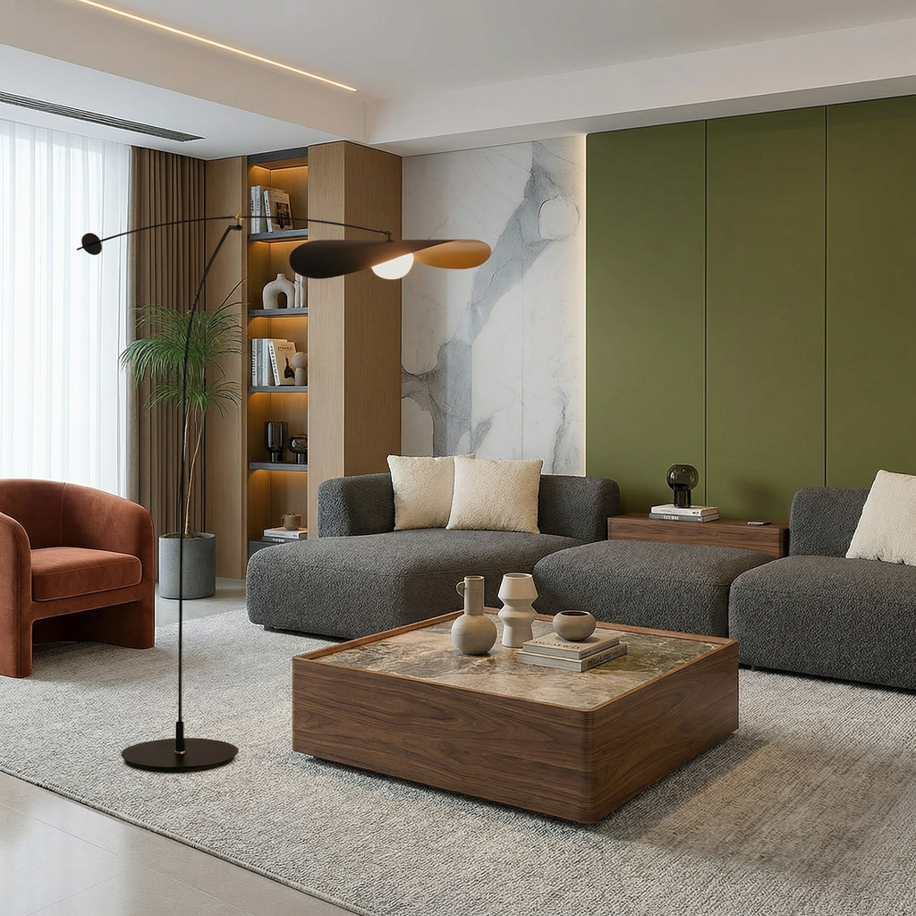 Luma Line Bamboo Floor Lamp With Soft LED Glow Illumination