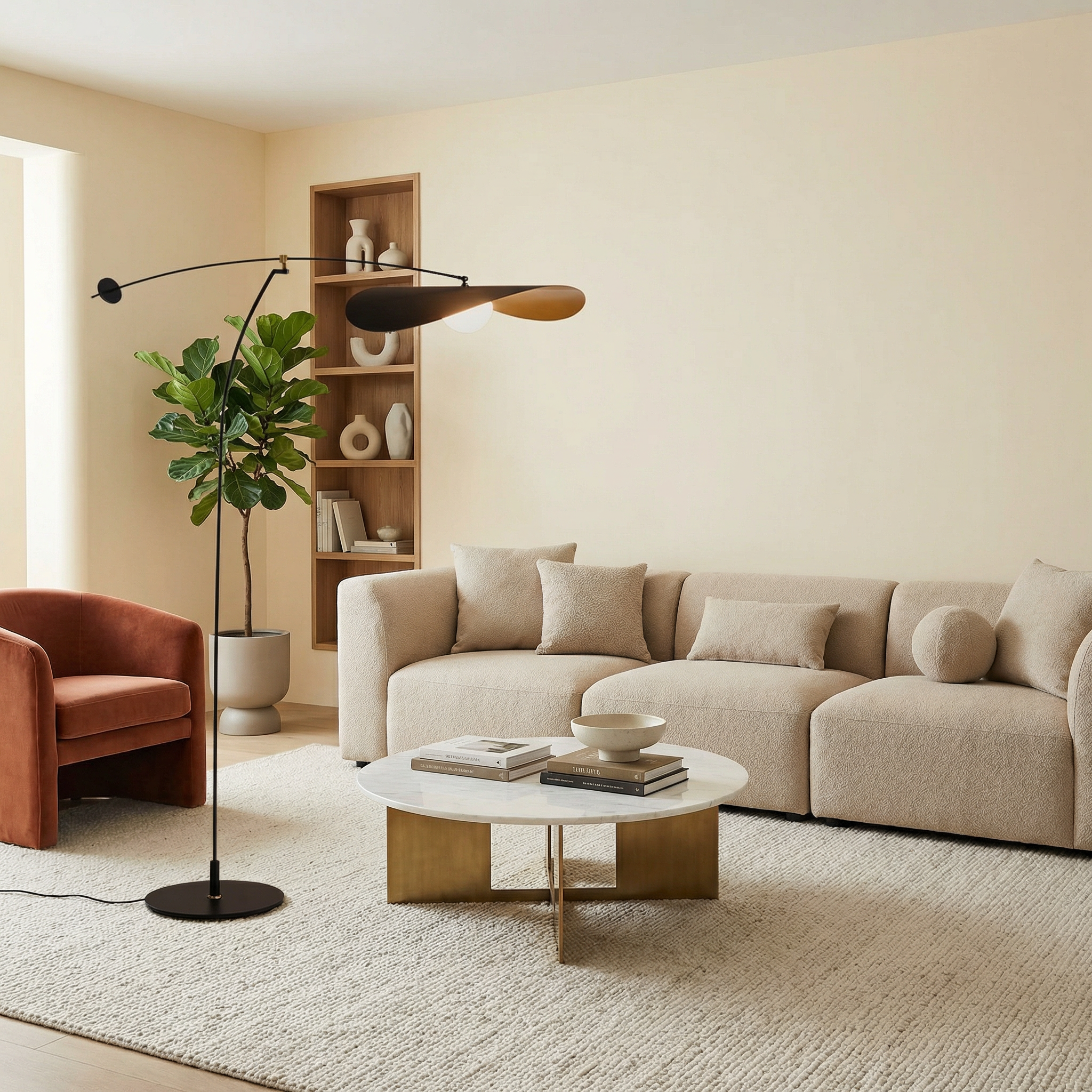Luma Line Bamboo Floor Lamp With Soft LED Glow Illumination
