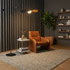 Luma Line Bamboo Floor Lamp With Soft LED Glow Illumination