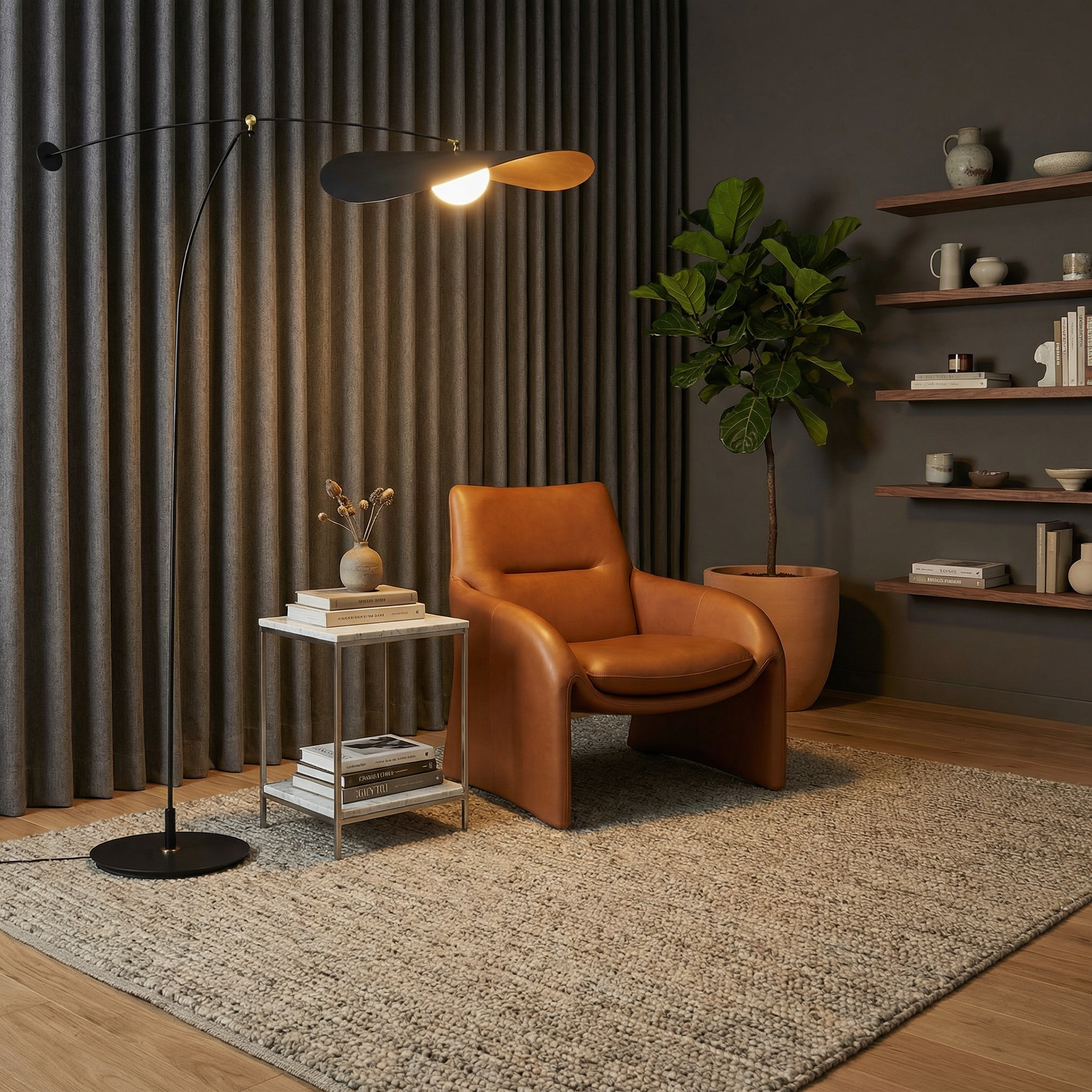 Luma Line Bamboo Floor Lamp With Soft LED Glow Illumination