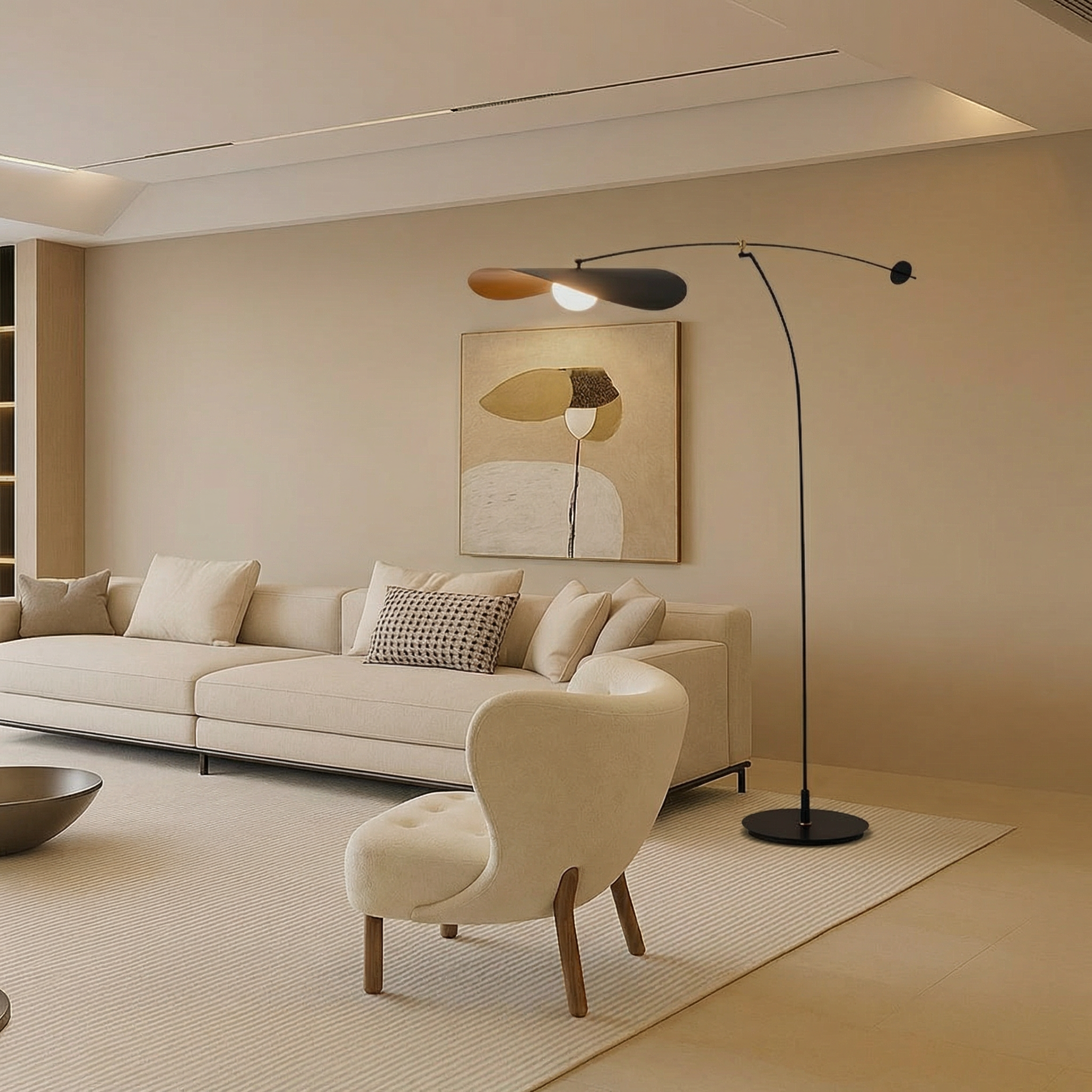 Luma Line Bamboo Floor Lamp With Soft LED Glow Illumination