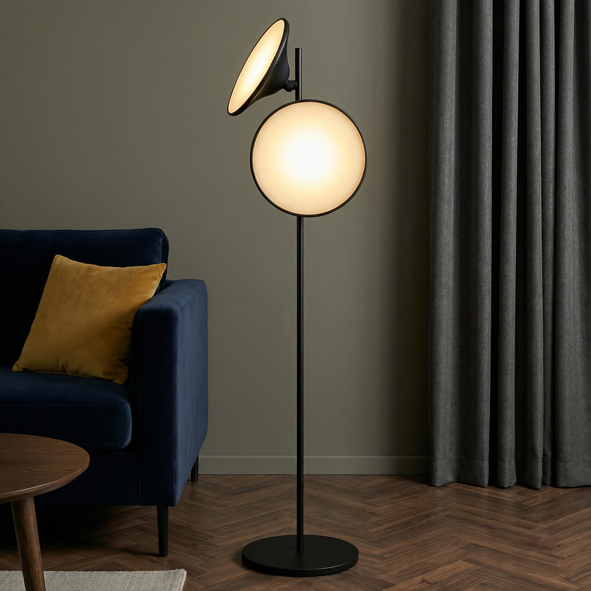 Minimalist Floor Lamp In Black LED Bulb For Modern Spaces
